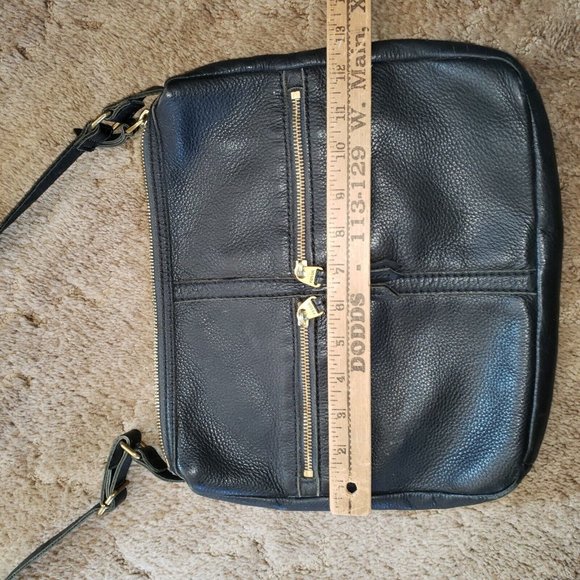Women’s Leather Crossbody Bag FOSSIL Black Adjustable Strap - Picture 5 of 16